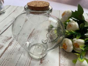 Стеклянный сосуд "Сердце" для свадебной песочной церемонии 14,7*5,5 см 650 мл для песочной церемонии