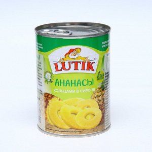 Ананасы консервированные LUTIK, шайба, ж/б, 580 мл