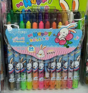 Набор разноцветных восковых карандашей  24шт
