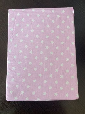Простынь на резинке на матрац 90х200 Розовая, звездочки