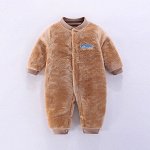 Мягкий флисовый комбинезон, детский, цвет коричневый
