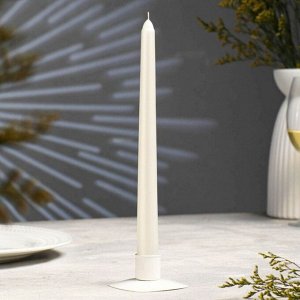 Свеча античная, 2,3х 25 см, лакированная, белый металлик