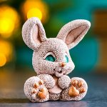 Фигура &quot;Зайка-малыш&quot; бежевый, 6х5х4см