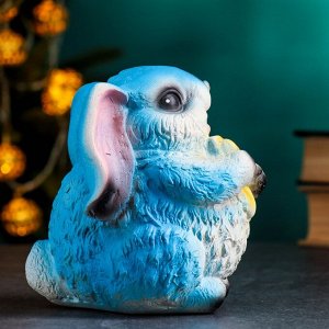Копилка "Кролик с бантиком" голубой, 15х13х15см