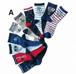Набор носков для мальчика (10 пар), принт &quot;морские&quot;, цвета в ассортименте