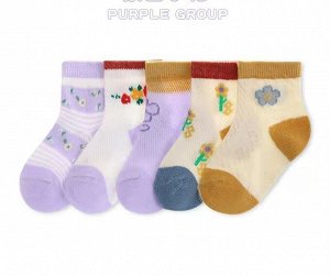 Набор носков для девочки (10 пар), принт "цветочки", цвета в ассортименте