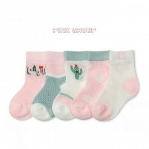 Набор носков для девочки (10 пар), принт "кактус", цвета в ассортименте