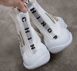 Ботинки текстильные, белый