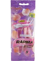 RAPIRA Berry PLUS  Женский одноразовый станок (5 шт. в пакете) 2 лезвия, увл. полоска