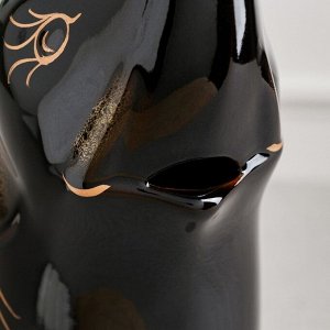 Копилка "Слоник", чёрная, покрытие глазурь, керамика, 30 см, микс