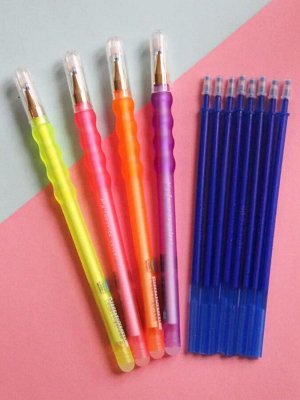 Ручка гелевая синяя пиши-стирай 0,5мм "Домик"
