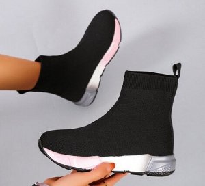 Ботинки осенние текстильные, черный