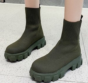 Ботинки осенние, зеленый