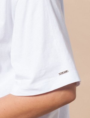 Укороченная футболка over-size из премиального хлопка