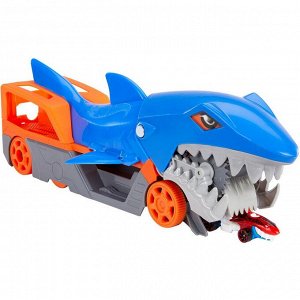Автотрек Хот Вилс / Hot Wheels - Грузовик Голодная акула с хранилищем для машинок GVG36