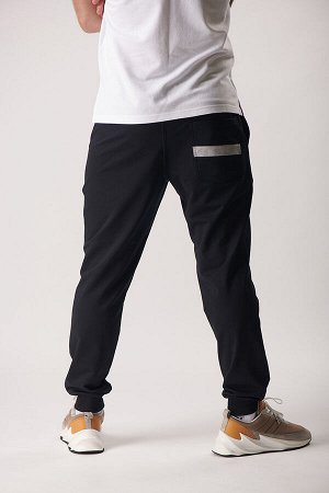 Спортивные брюки М-1241: Тёмно-синий / Серый меланж