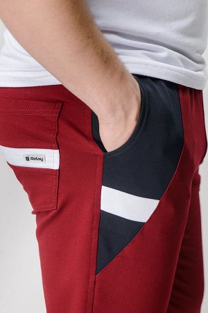 Спортивные брюки М-1221: Бордо / Тёмно-синий