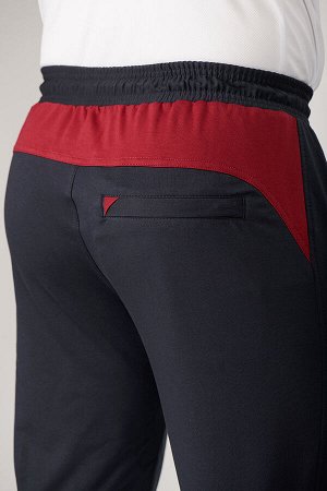 Спортивные брюки М-1224: Тёмно-синий / Бордо