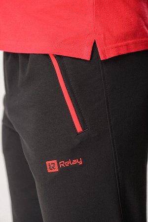 Спортивные брюки М-1222: Чёрный / Красный
