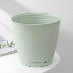 Горшок для цветов с поддоном Saffron, 5,4 л, d=22,4 см, h=20,5 см, цвет светло-зелёный