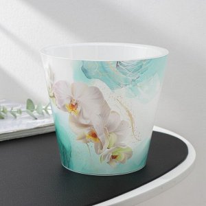 Кашпо для цветов со вставкой London Orchid Deco, 1,6 л, d=16 см, h=14,5 см, цвет голубая орхидея