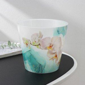 Кашпо для цветов со вставкой London Orchid Deco, 1,6 л, d=16 см, h=14,5 см, цвет голубая орхидея