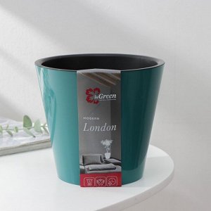 Кашпо со вставкой London Orchid Deco, 1,6 л, d=16 см, h=14,5 см, цвет тропический лес