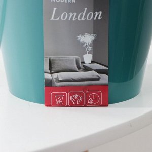 Кашпо со вставкой London Orchid Deco, 1,6 л, d=16 см, h=14,5 см, цвет тропический лес