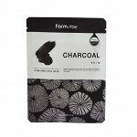 Маска для лица с экстрактом угля FARM STAY VISIBLE DIFFERENCE CHARCOAL MASK SHEET
