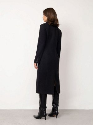 Пальто из шерсти черное R113/ashrai ЕМКА