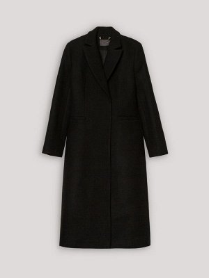 Пальто из шерсти черное R113/ashrai ЕМКА
