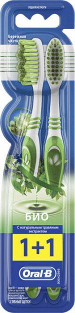 Зубная щетка Oral-B Био 40 средняя, 2 шт