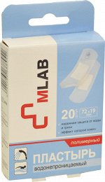 Пластырь MLAB Водонепроницаемый бактерицидный полимерный, 20 шт
