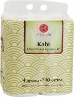 Полотенца кухонные бумажные Maneki Kabi 2 слоя, 60 л., белые, 4 рулона