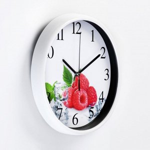 Часы настенные, серия: Кухня, "Малина", дискретный ход d-24.5 см