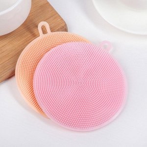 Силиконовая губка для мытья посуды Ø10.5*1см, BZ2-JCGM-0020