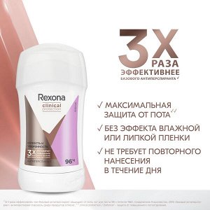 NEW ! Rexona Clinical Protection антиперспирант-стик женский Сухость и Уверенность, защита 96 часов, 40 мл
