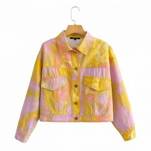 Куртка женская разноцветная с принтом "варенка"