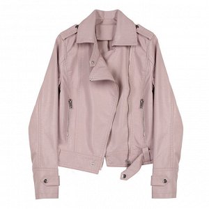 Куртка женская розовая с ремешками на рукавах