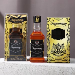 Набор «Защитнику»: гель для душа во флаконе виски, мужской парфюм, 250 мл; мыло в форме плитки шоколада