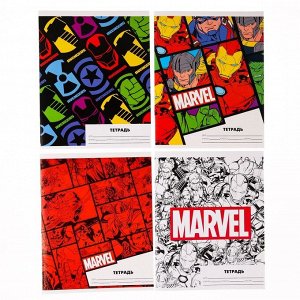 MARVEL Тетрадь 24 листа, линейка, 4 вида МИКС, Мстители