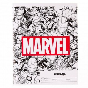 MARVEL Тетрадь 24 листа, линейка, 4 вида МИКС, Мстители