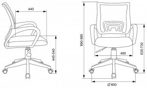 Кресло Бюрократ CH-W695NLT темно-синий TW-05N TW-10N сетка/ткань крестов. пластик пластик белый