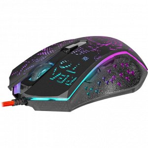 Мышь Defender Destiny GM-918 black, игровая, 3200 dpi, 5 кнопок USB (52918)