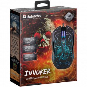 Мышь Defender Invoker GM-947 black, игровая, 3200dpi, 4 кнопки, USB (52947)