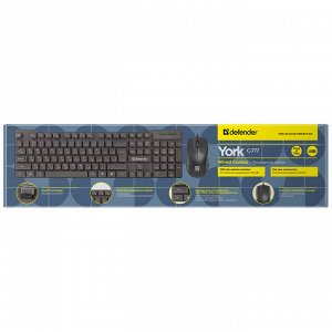 Набор Defender клавиатура+мышь York C-777 B USB (45779)