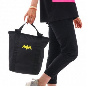 Сумка шоппер текстильная "Бетмен", 36,5*34*7, черная