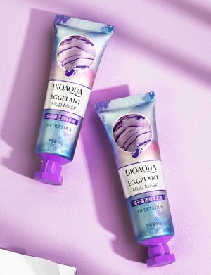 Глиняная маска для лица с баклажаном BioAqua Eggplant Mud Mask Meticulous, 50 гр