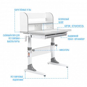 Растущая парта Anatomica Study-80 Lux клён\розовый