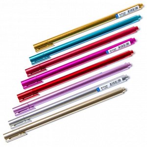 Ручка шариковая Alingar Stream игол., синяя, 0,7 мм, корпус ассорт металик AL 4869